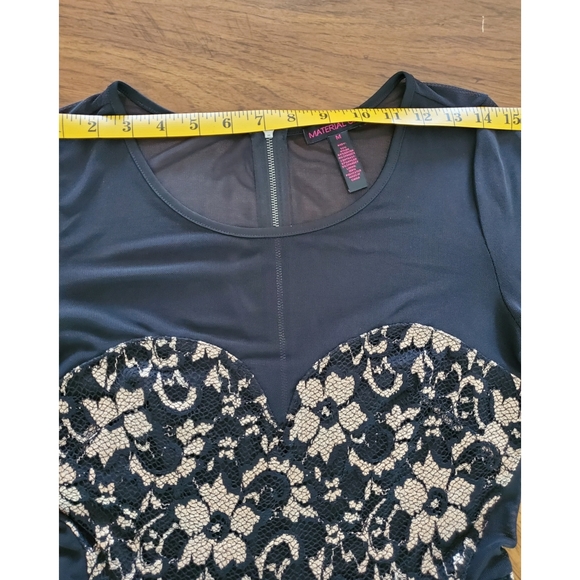 Material Girl dress black/tan lance color size M - Picture 10 of 16